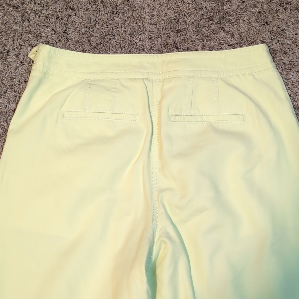 Talbots Sailor Capris Wide Leg Cropped Capri Pants Bright Lemon Sz 6P - Picture 7 of 10